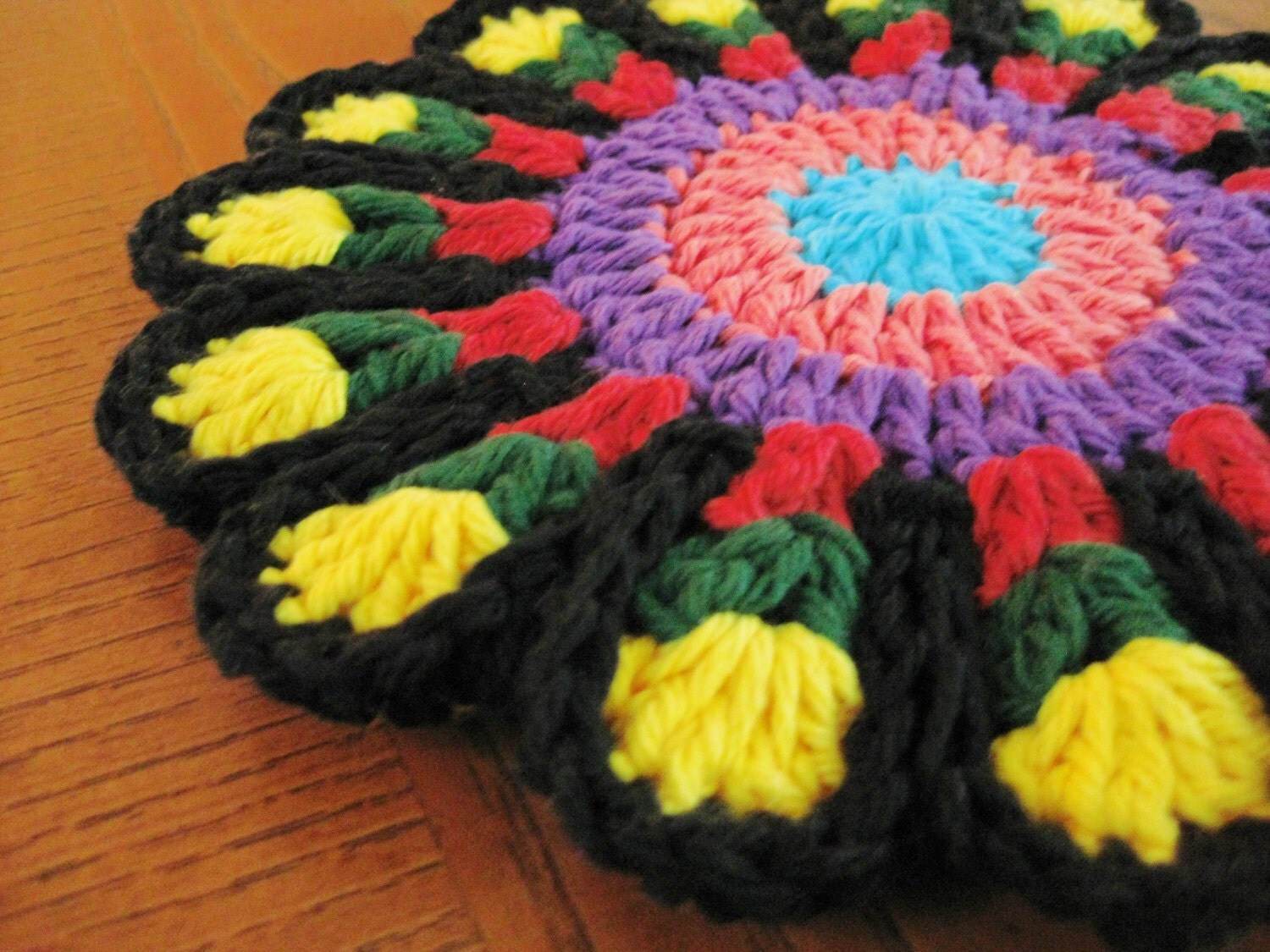 Flower Hot Pad/Trivet Crocheted Pot Holder Crochet Trivet