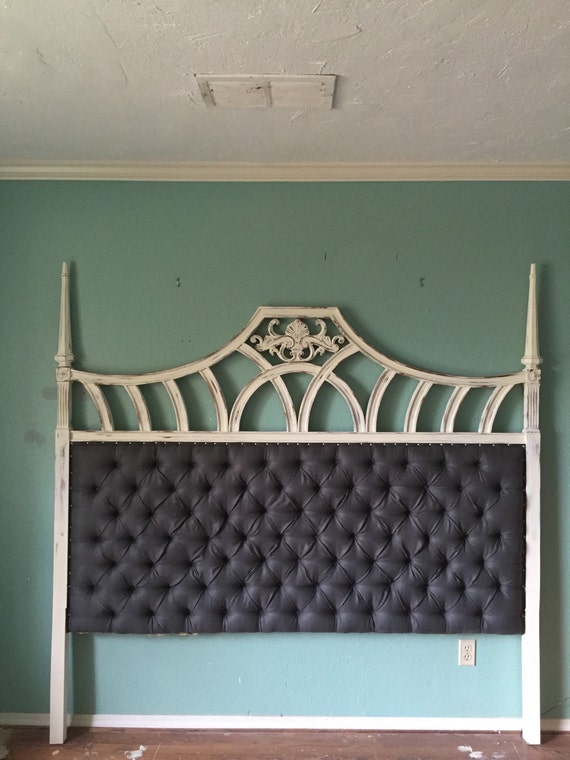 King French Provincial Headboard Tufted Any by HarrisMarksHome