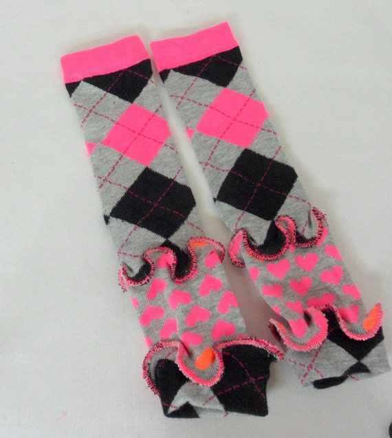 Pink Grey Black Leg Warmers for Girls Leg Warmers for