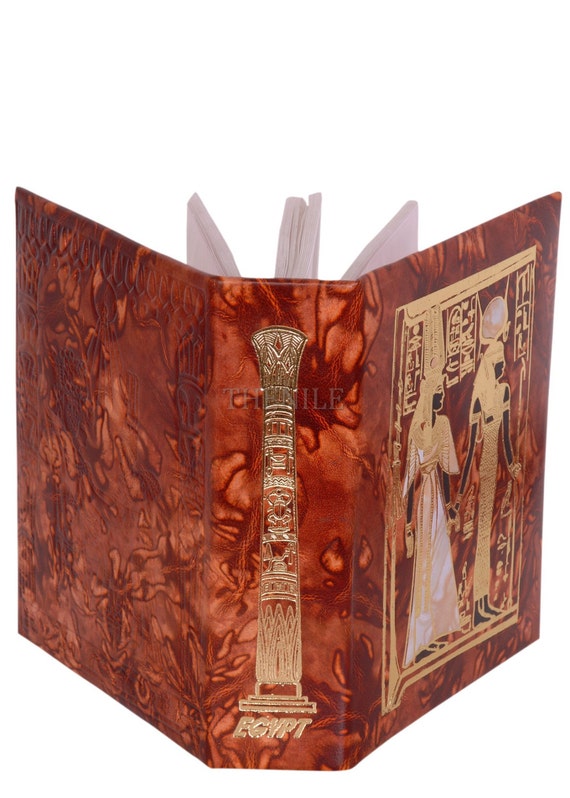 Egyptian Genuine Leather photo album with Goddess Hathor And