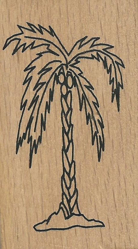 Palm Tree Stamp NEW Wood Mounted by CynthiasCraftingNook