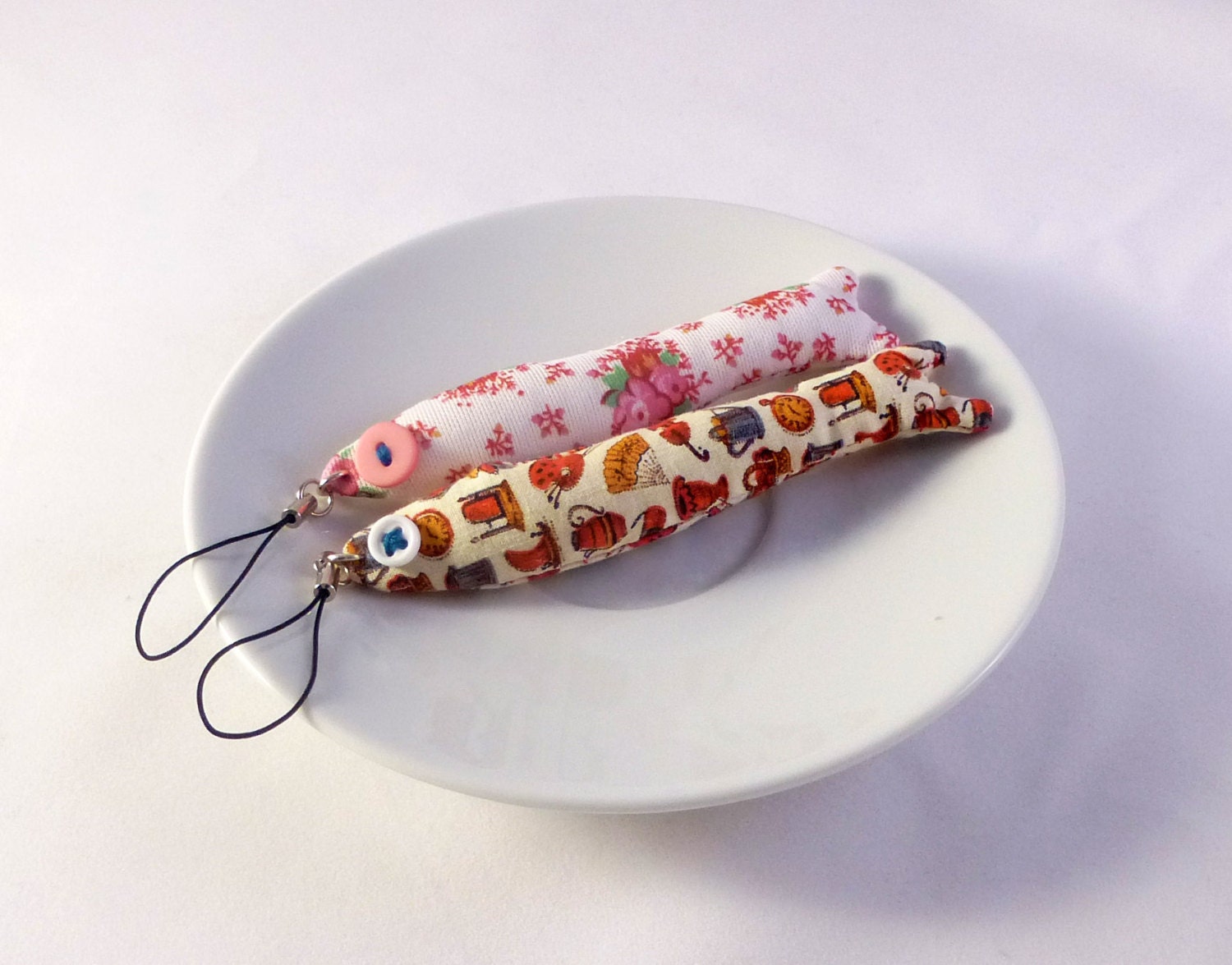 Happy Sardine Fish toy Sardine in a tin keychain fabric