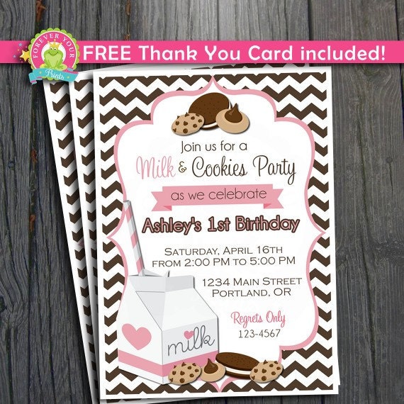 Milk and Cookie Invitation / Milk and Cookie Party / Milk and Cookie Birthday / Cookie Party Il_570xn