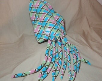 Isabelle the Pink Plaid Fleece Cuddlefish Ocean Marine Plush Stuffed Animal