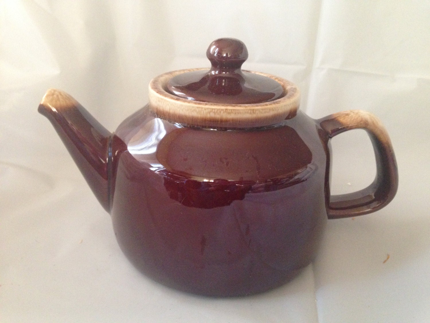 McCoy USA Brown Drip Pottery 163 Teapot 5 Cup Teapot Vintage