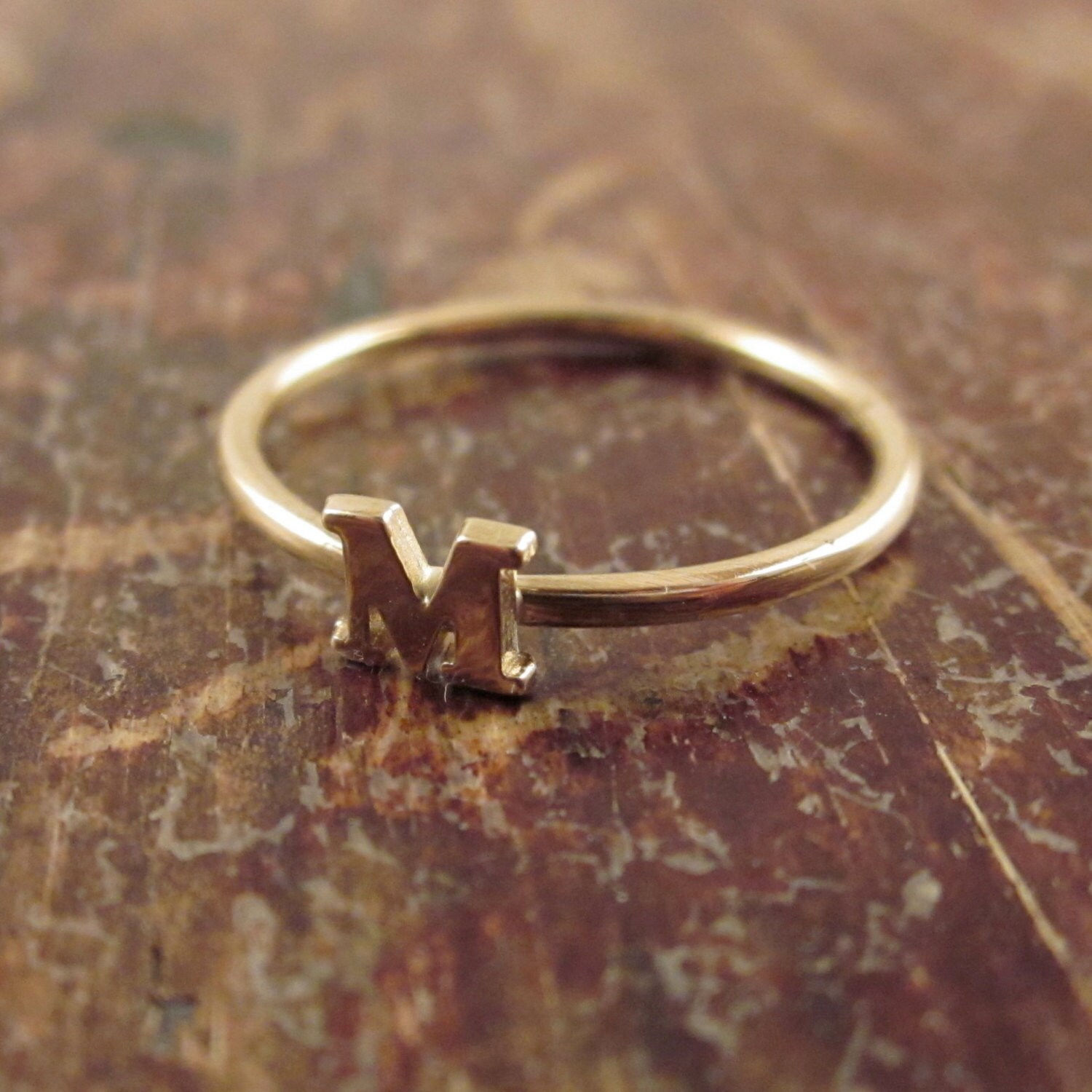 name letter ring gold