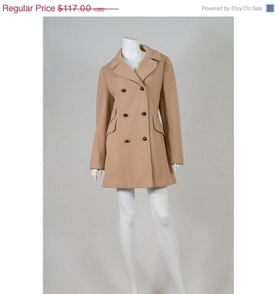 SALE 70s Wool Pea Coat 1970s Mackintosh Coat by recyclinghistory