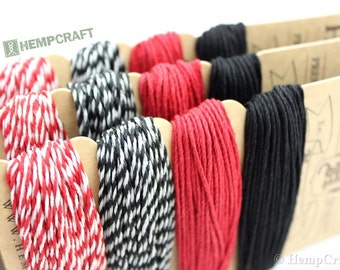 Hemp Twine, Black Red and White Poker Face Color Card, High Quality 1mm Craft Cord
