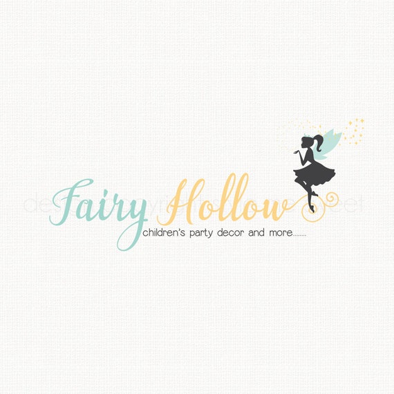 Fairy Logo Design Silhouette Logo Design by BloomingJuneDesignCo