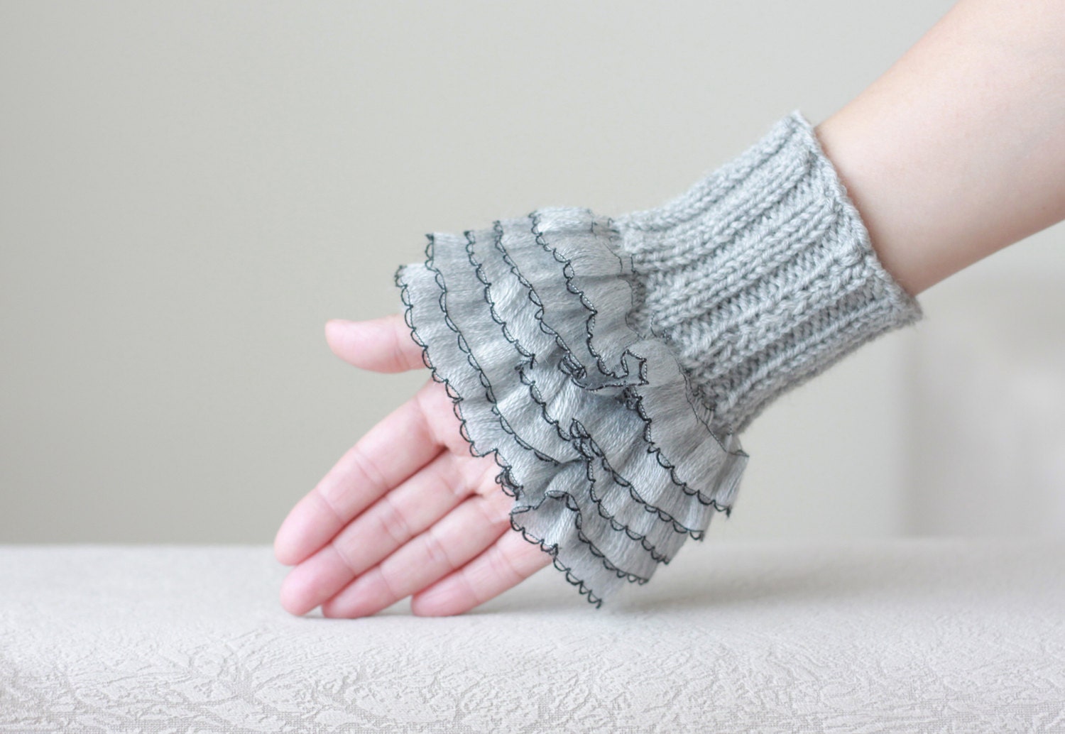 Knit Fingerless Gloves knit wrist cuffs
