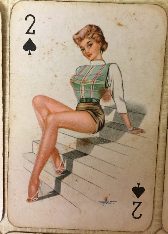 Vintage 1950s Pinup Girl Playing Cards Darling Set By Villiger