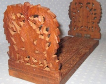 Popular items for carved wood bookends on Etsy