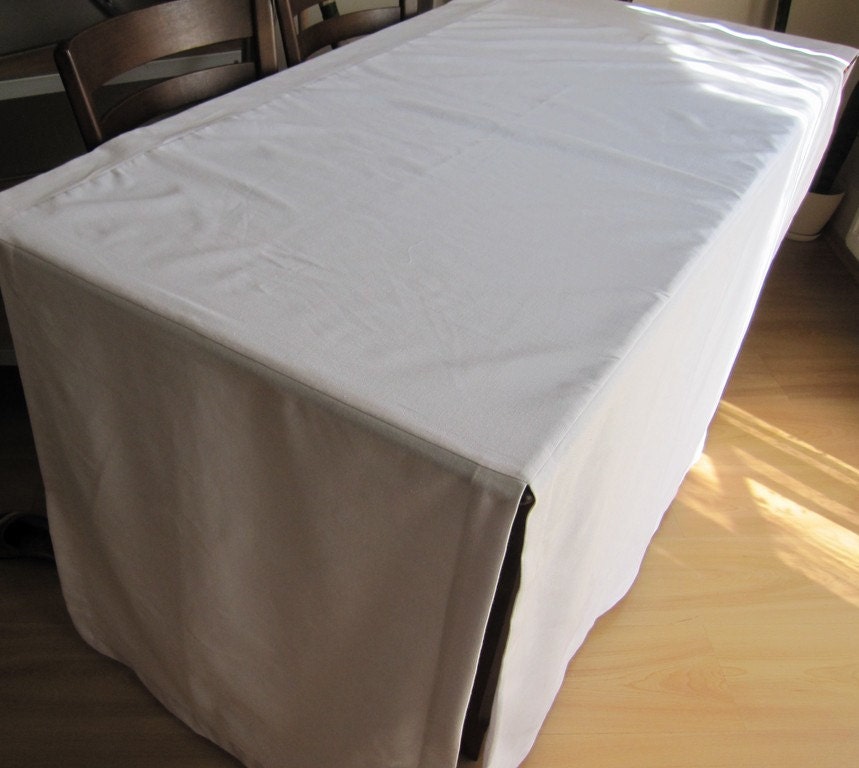 fitted split corner table cloth custom color tablecloth Cream