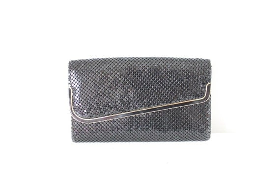 black glomesh clutch