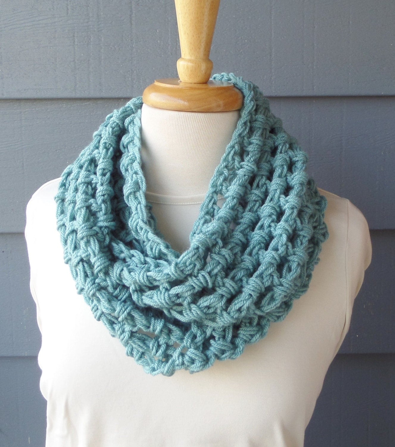 Chunky Crochet Infinity Scarf Spring Scarf Nora-6 by ArtsyCrochet