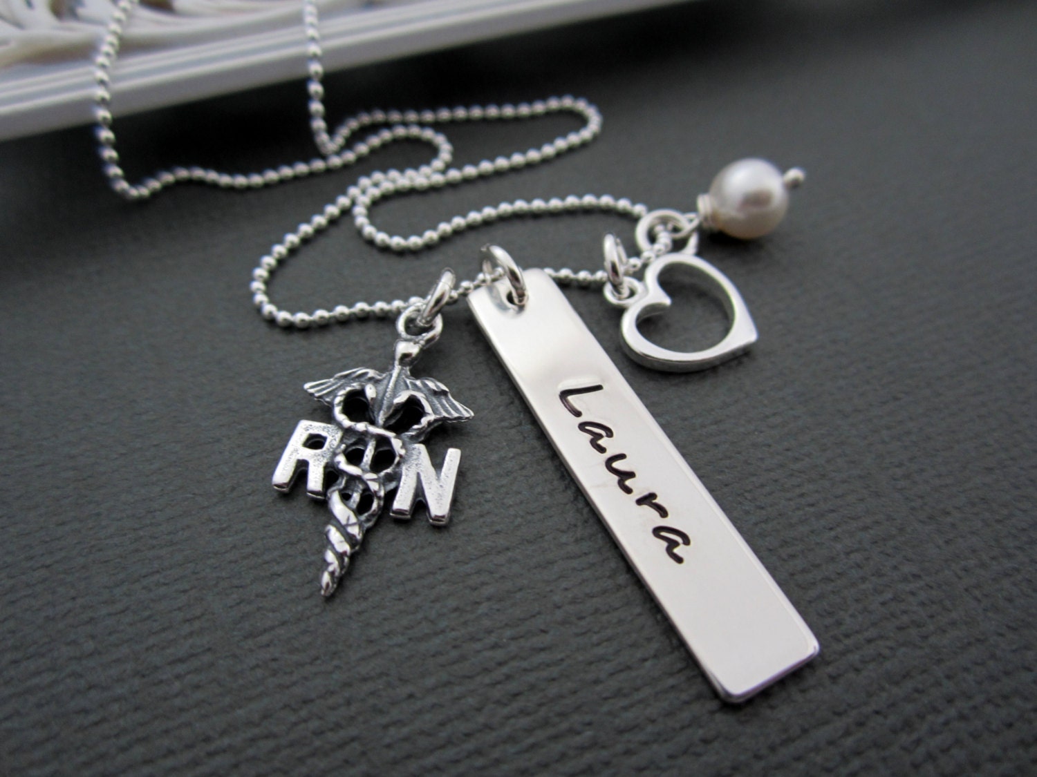Nurse Jewelry Nurse Necklace NURSE RN Registered by ShinyMetals