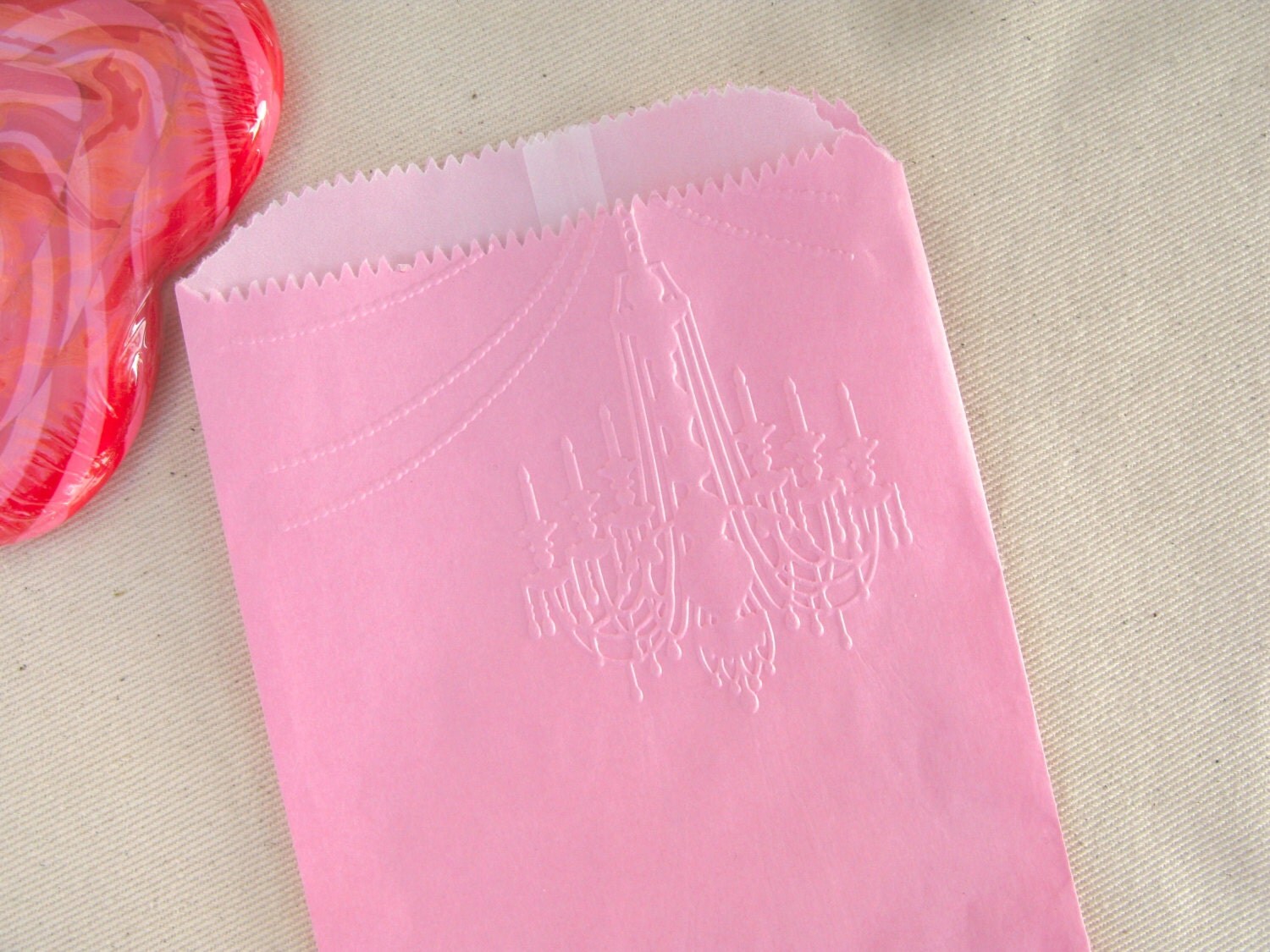 pink  Kraft FoundSomewhereInTime paper by Bags Pink Embossed Paper Chandelier bags kraft