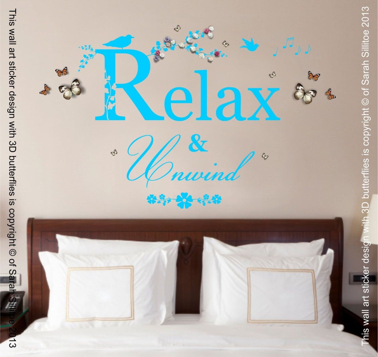 Relax & Unwind Quote Vinyl Wall Art Sticker Decal Mural by Purrfic