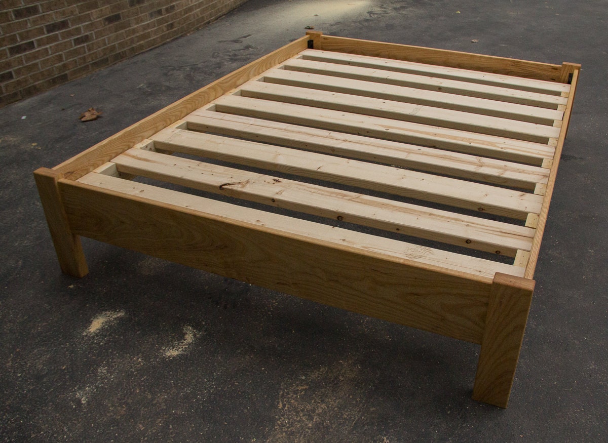 simple full size platform bed frame by mountainmulehardwood