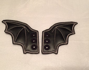 Faux leather bat wing inspired shoe wings great for Comicon