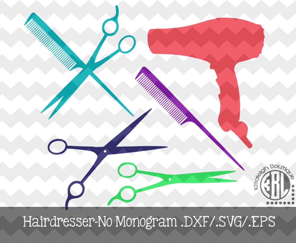 Download Hairdresser .DXF/.SVG/.EPS Files for use with your Silhouette