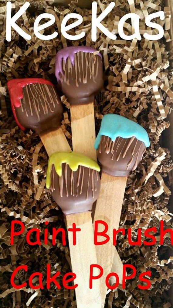 12 paint brush cake pops paint party art party favors Artist