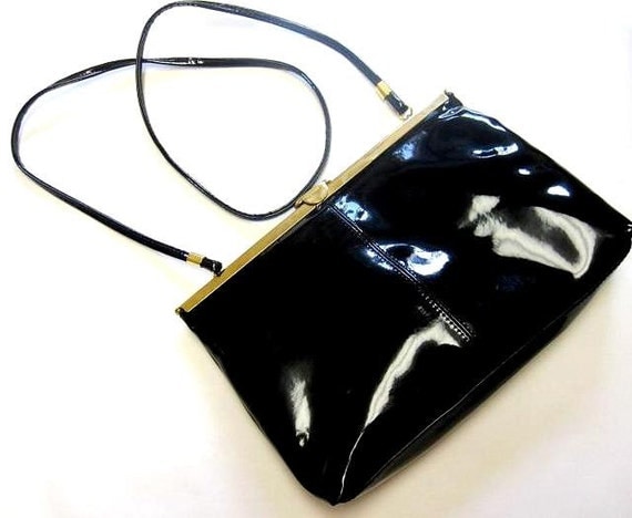 Naturalizer Black Patent Purse Vintage Handbag by sweetie2sweetie