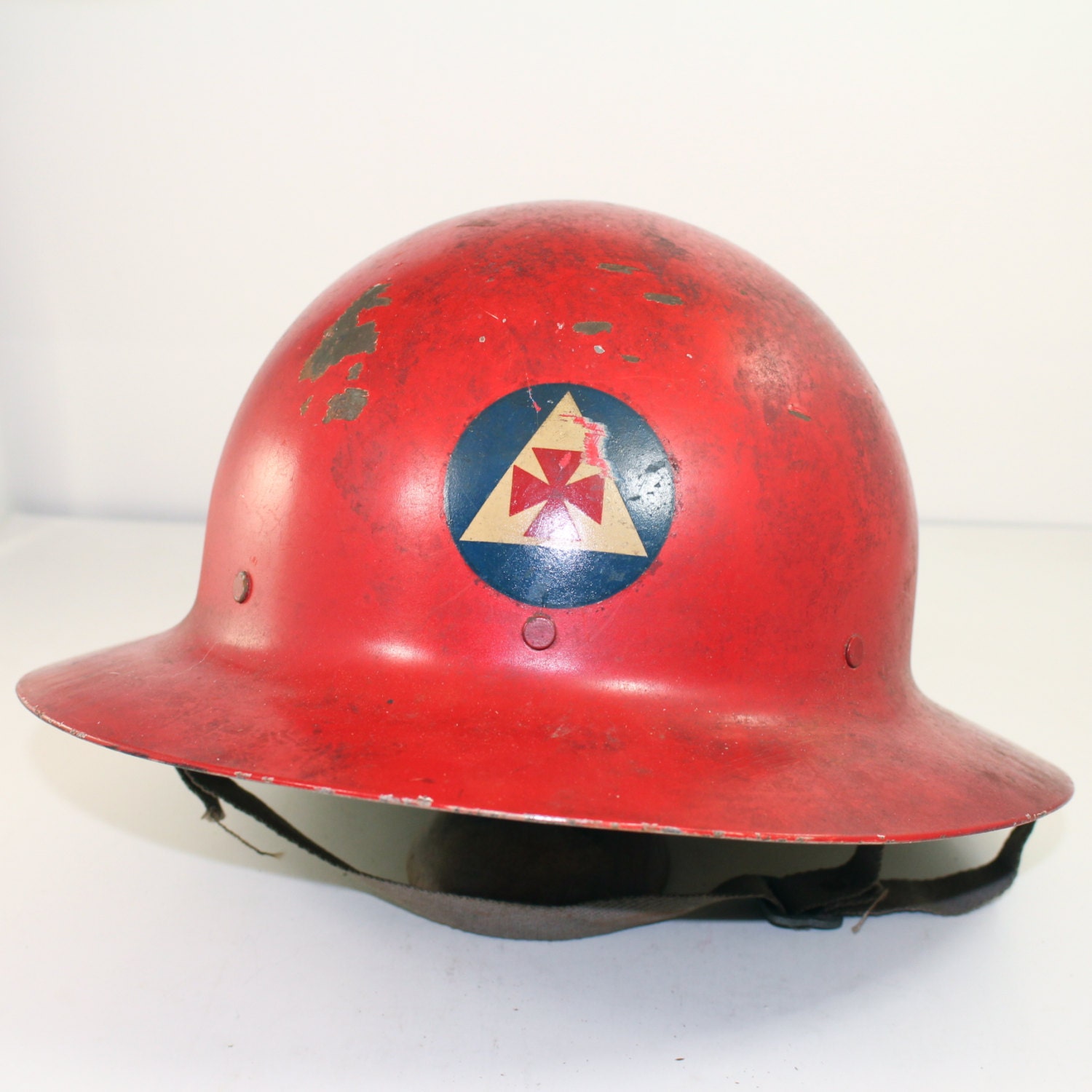 FDNY Civil Defense Vintage Fire Fighter's Hard Hat Helmet