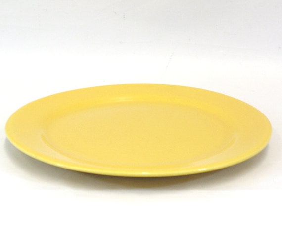 Vintage Bauer Bright Yellow Dinner Plate by LittleRedHenVINTAGE