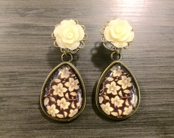 8mm 0g Floral Dangle Plugs 5mm 4g Teardrop Gauges, 6g Gauged Earrings 00g 10mm Choose Color, 6mm 2g Ear Plugs Dangly Tear Drop Body Piercing