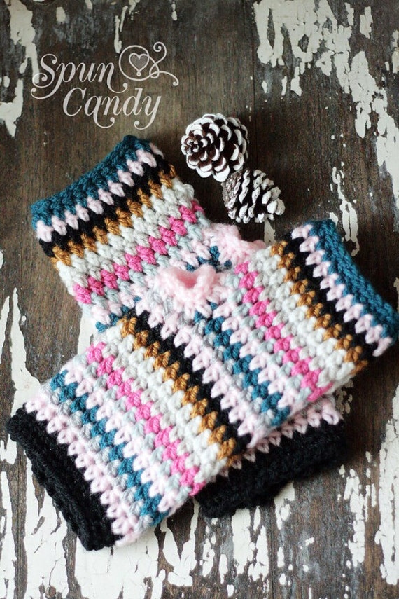 Striped Fingerless Gloves SpunCandy Best Seller by SpunCandy