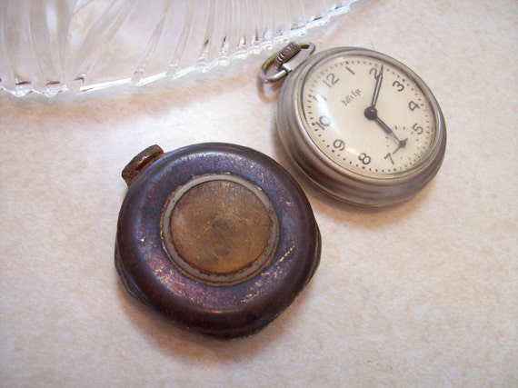 Vintage pocket watch pair repurpose parts repair steampunk farm watch
