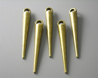 CHARM-AB-SPIKE - Antique Brass Spike Charm - 6 pcs