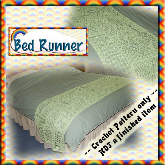 PDF Crochet Pattern Bed Runner / Scarf