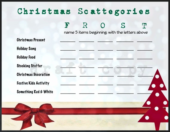 christmas scattergories lists