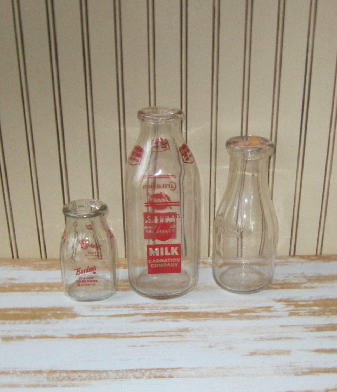 Milk Bottles Vintage Glass Milk Bottles with Logos Half Pint