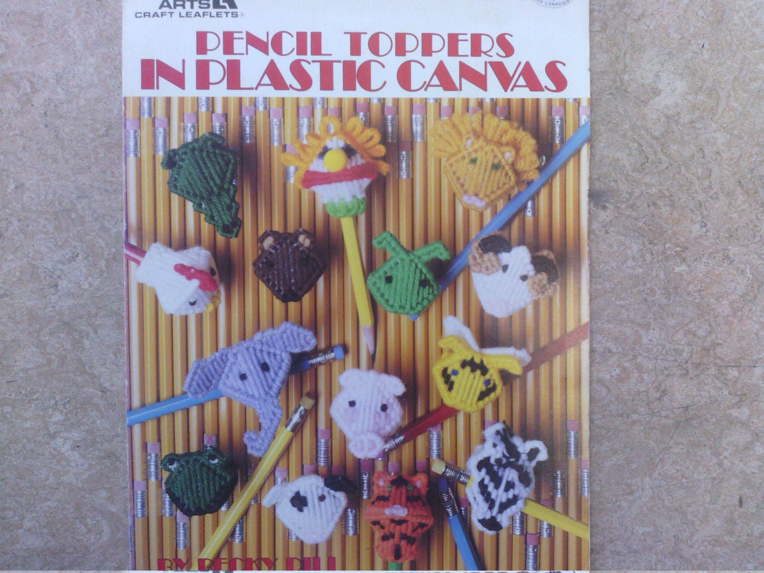 Plastic Canvas pattern book for pencil toppers by ChangingTide