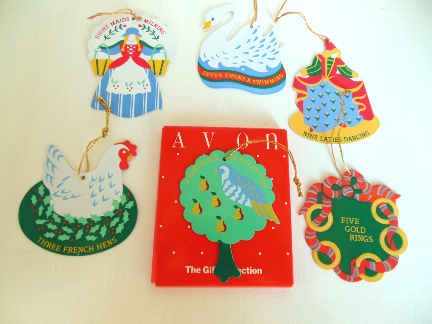 Vintage Avon Ornaments Twelve Days of Christmas Boxed Set 6