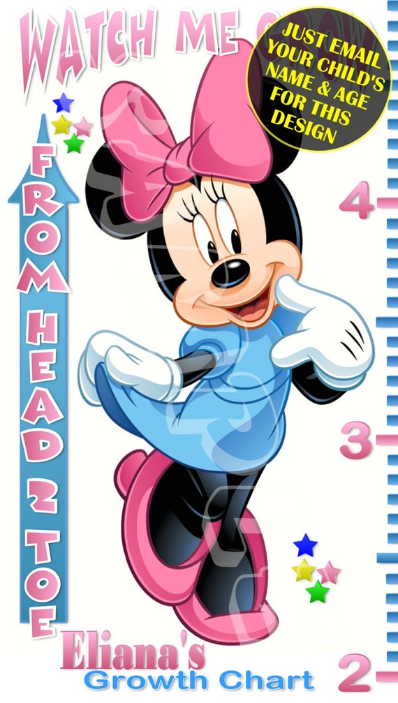 minnie mouse personalized custom growth chart banner mouse chart