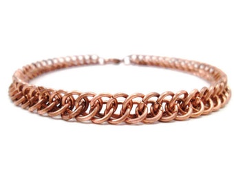 Men's Copper Bracelet Half Persian Chainmail Jewelry