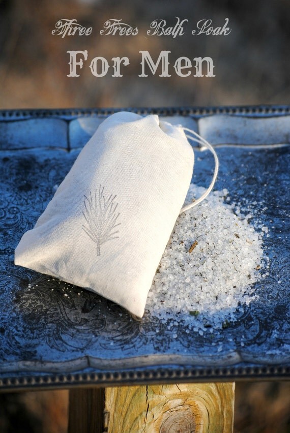 Items similar to Gift for Men Bath Salts for Men Mens Bath Soak Three trees Bath Soak