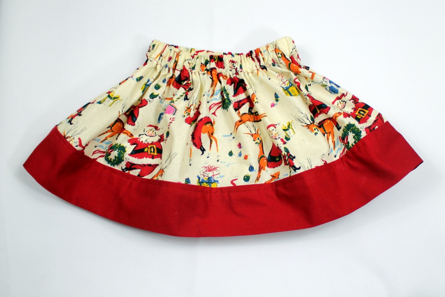 Vintage Santa Christmas Skirt Girls Christmas Skirt