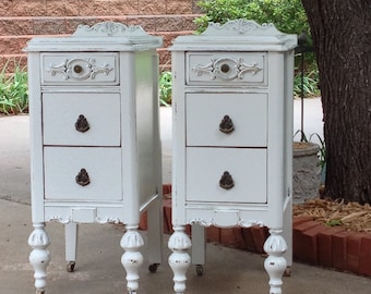 2 Painted Nightstands YOU ORDER. We Find. Antique Nightstands Bedside Tables CUSTOM The Shabby Chic Furniture Victorian Farmhouse