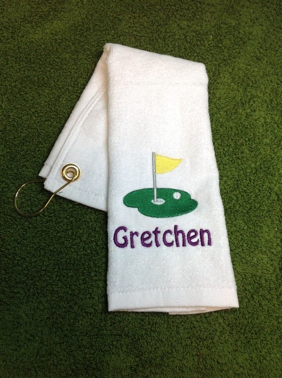 One White Personalized golf towel