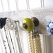 Jewelry Organizer / Necklace Holder with Chartreuse and Blue