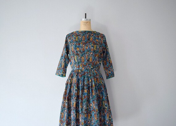 50s 60s dress . novelty print dress . window print by BlueFennel