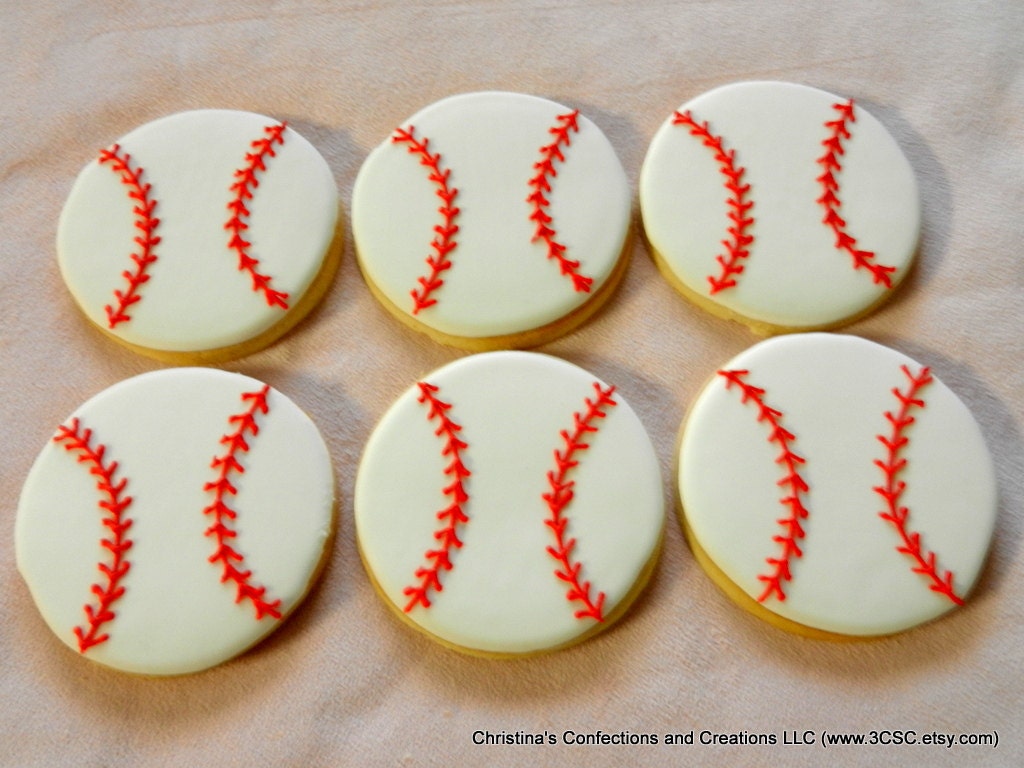 Baseball or Softball Hand Decorated Sugar Cookies