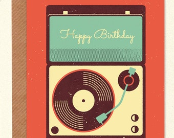 Happy Birthday Typographic Greetings Card with Kraft by Telegramme
