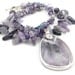 Amethyst Gemstone Chunky Statement Necklace - Large Amethyst Pendant - Purple Necklace - Artisan Jewelry