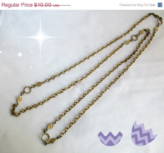 Rope Chain Wrap Necklace Gold Tone Extra Long by EauPleineVintage